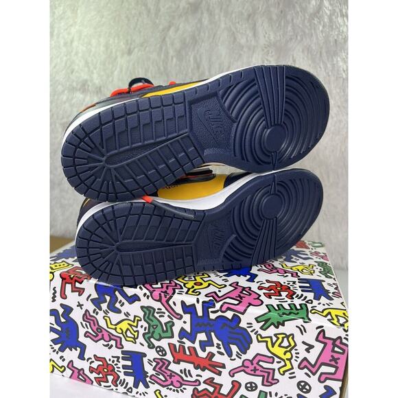 Size 8 - Nike Dunk Low x OFF-WHITE University Gold and Navy CT0856-700 DS OG ALL - Picture 7 of 16